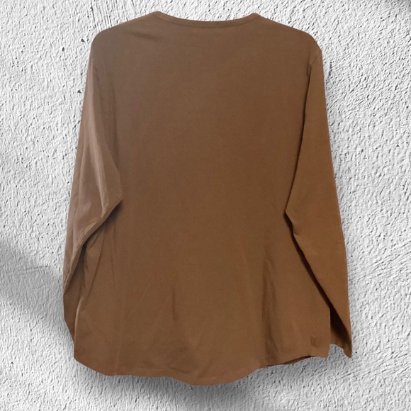 Nuuds Men's Brown Crew Neck Long Sleeve Cotton Pullover T-Shirt Size XL - Picture 2 of 9